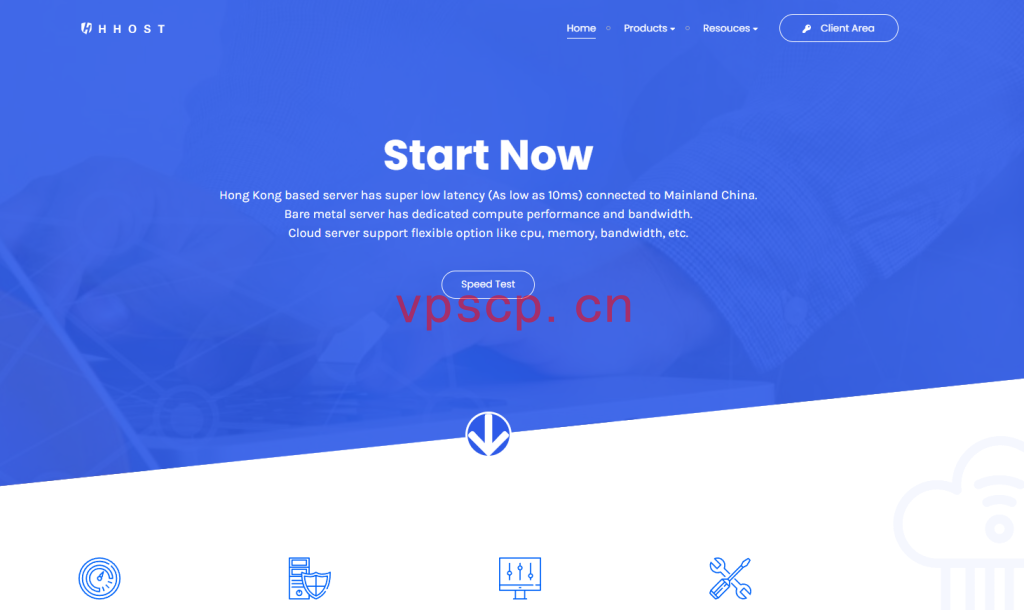 hhost:香港VPS大带宽云服务器低至$3/月-2G内存/2核/20gSSD/500G流量/300M带宽