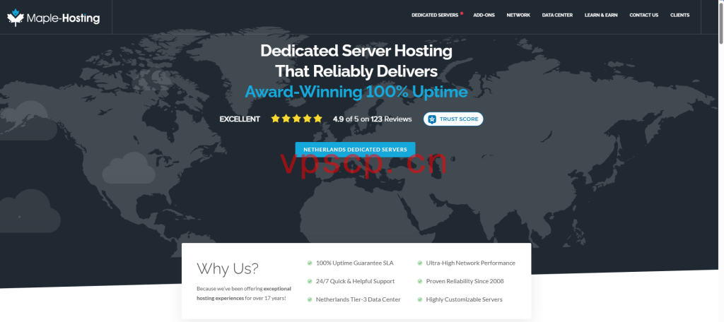 maple-hosting：荷兰抗投诉服务器，夏季促销仅需$182/月，1Gbps全双工独享不限流量