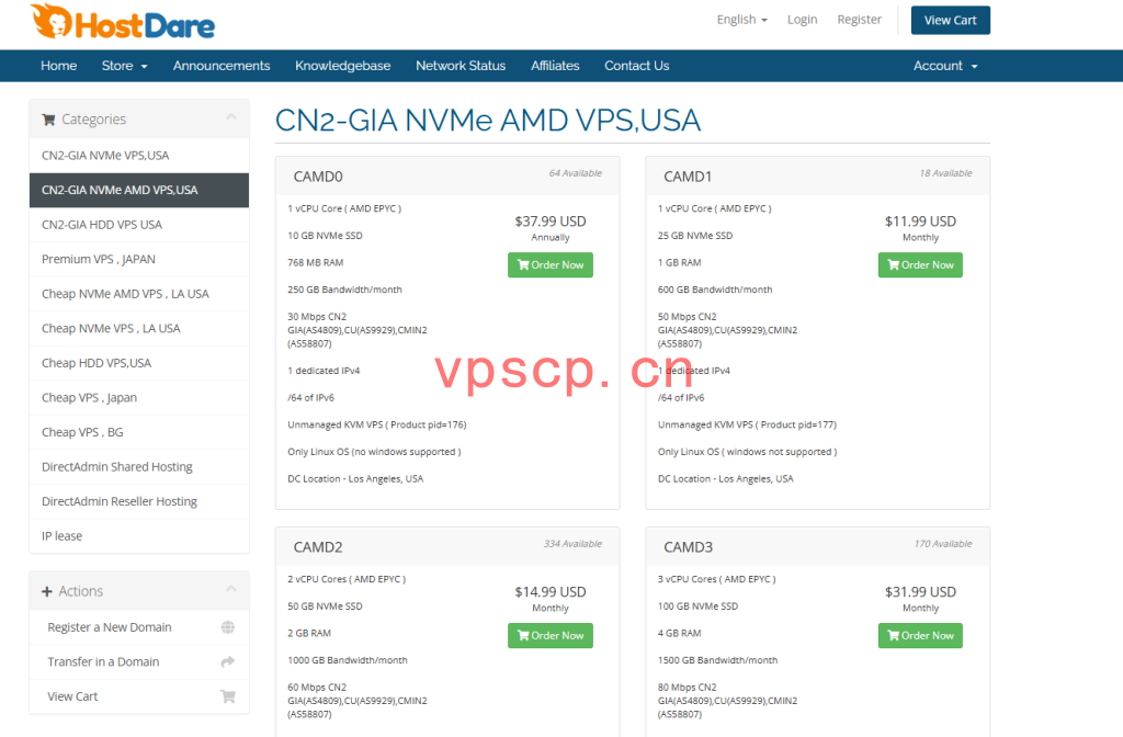 hostdare：三网高端网络+高性能AMD系列VPS6.5折优惠，$24/年-1.5G内存/1核/10gNVMe/500g流量/100M带宽