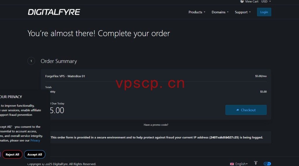 DigitalFyre:美国VPS仅需$5/月/4核/4GB内存/100GB NVMe空间/5TB流量/1Gpbs端口/KVM/纽约/水牛城