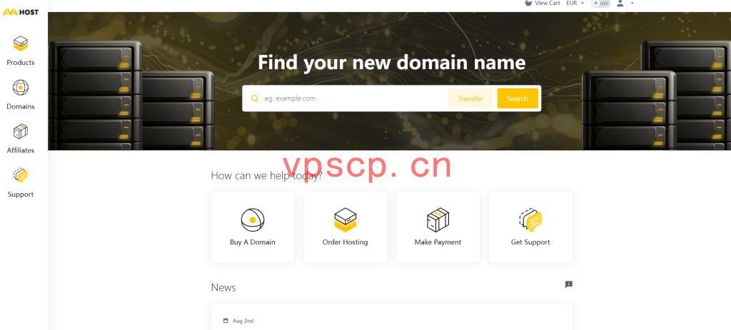 ava.hosting:抗投诉机房全场7.5折起，VPS/物理机(不限流量），自带500G防御