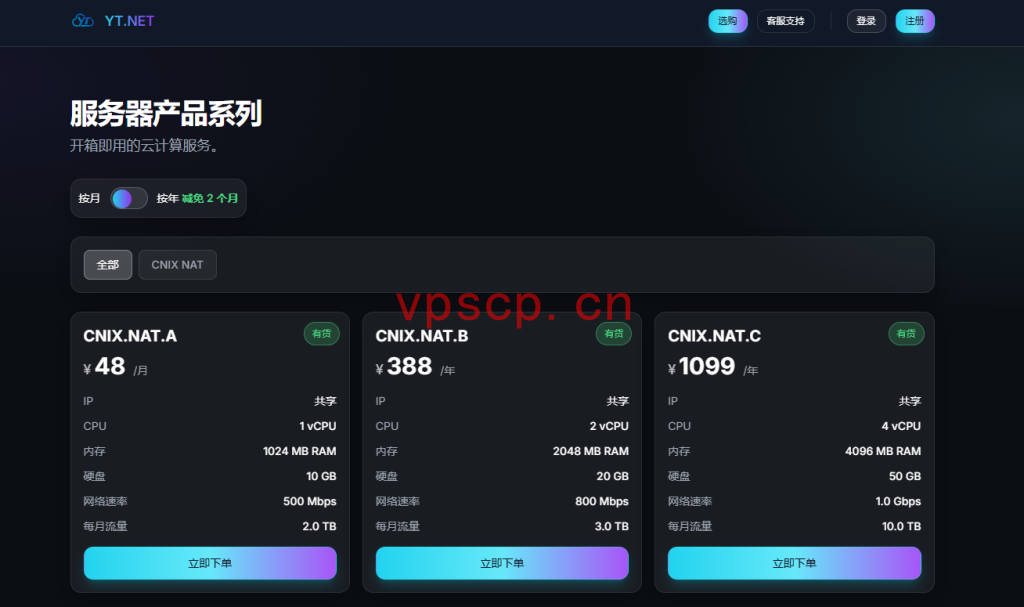 YT.NET：香港vps仅需117.6元/年/1GB内存/10GB SSD空间/500GB流量/200Mbps-1Gbps端口/KVM/国内三网优化