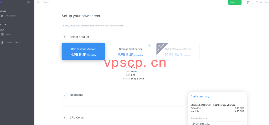 Packets-Decreaser:德国VPS仅需€4.95/月/2核/4GB内存/10GB SSD+1TB HDD空间/10TB流量/1Gbps端口/KVM