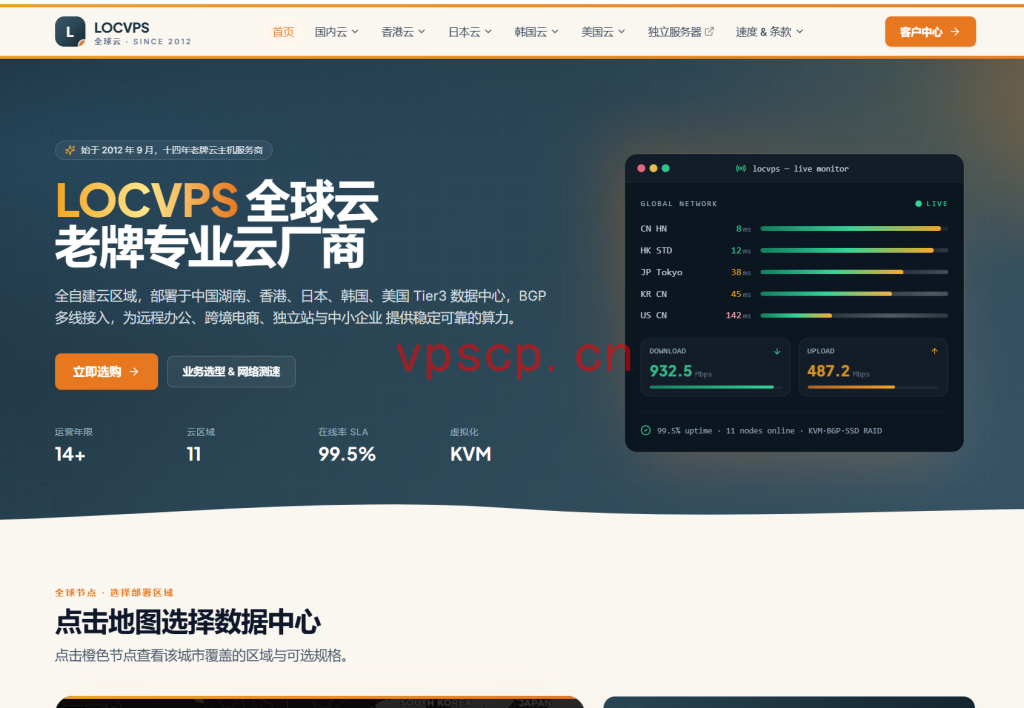 LOCVPS:香港vps仅需73.5元/月/2GB内存/30GB SSD空间/300GB流量/100Mbps端口/KVM/香港,线路为电信直链CN2/联通直链CUG/移动直链CMI