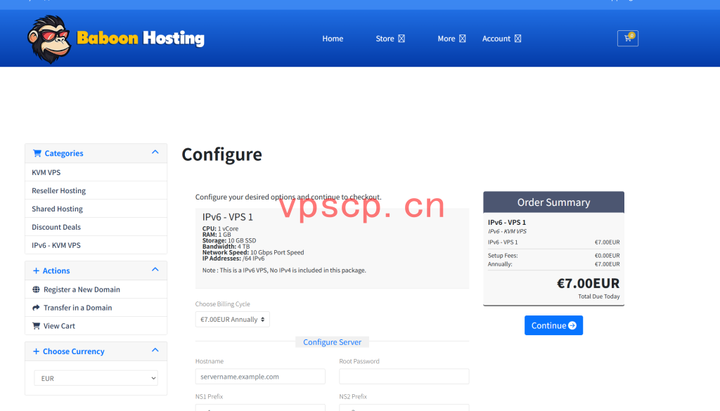BaboonHosting：荷兰vps仅需€7/年/1GB内存/10GB SSD空间/4TB流量/10Gbps端口/KVM/荷兰仅IPv6