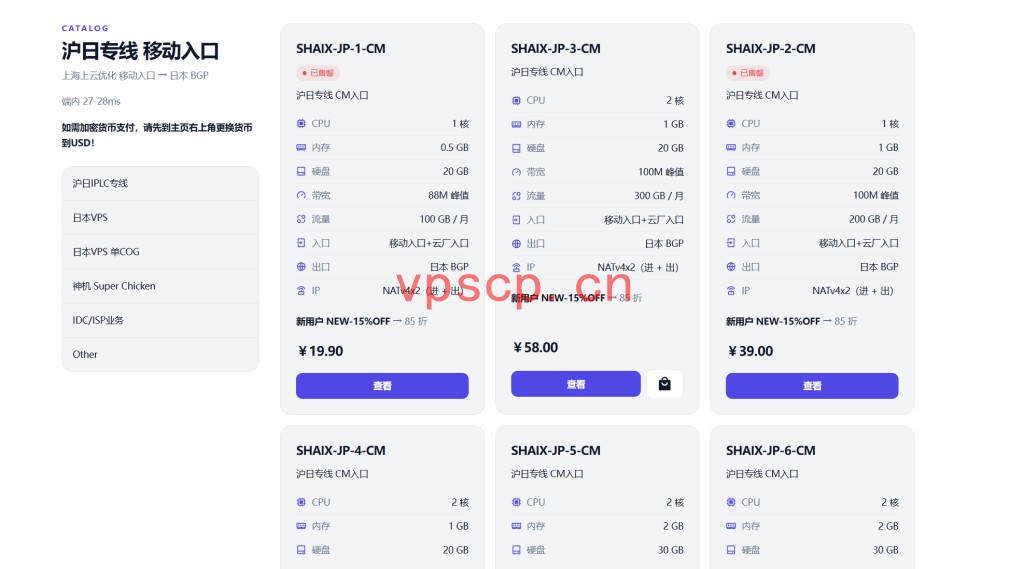 NoBrand Cloud：33元/月/1GB内存/20GB SSD空间/200GB流量/100Mbps-388Mbps端口/KVM/沪日IPLC，上海移动入口