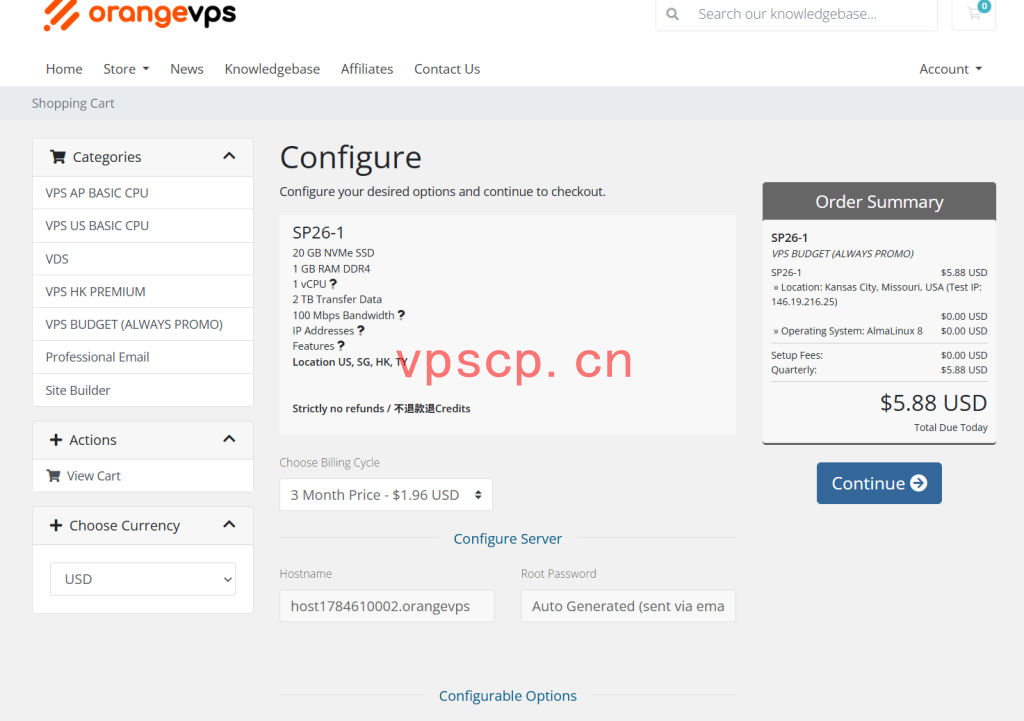 OrangeVPS:便宜VPS年付$15.19起,常规VPS月付6美元起,1Gbps大带宽,可选低延迟线路(中国香港/日本)新加坡/美国机房