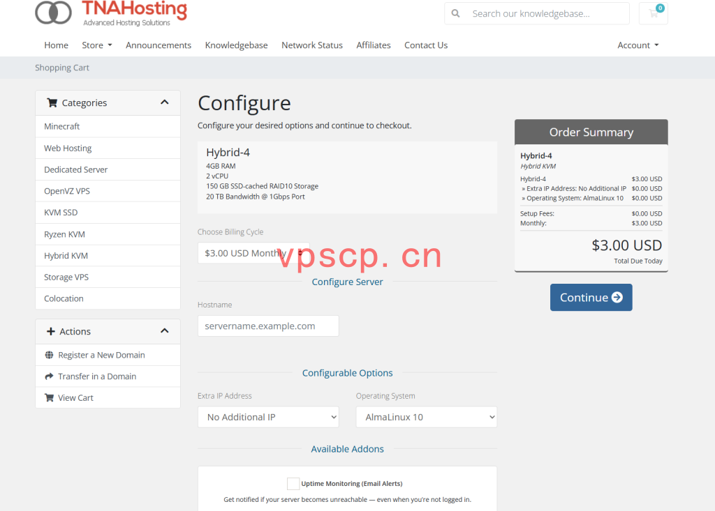 TNAHosting：美国vps仅需$3/月/2核/4GB内存/150GB SSD-cached空间/20TB流量/1Gbps端口/KVM/芝加哥